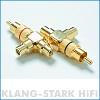 2 pieces gold plated Y-adapters